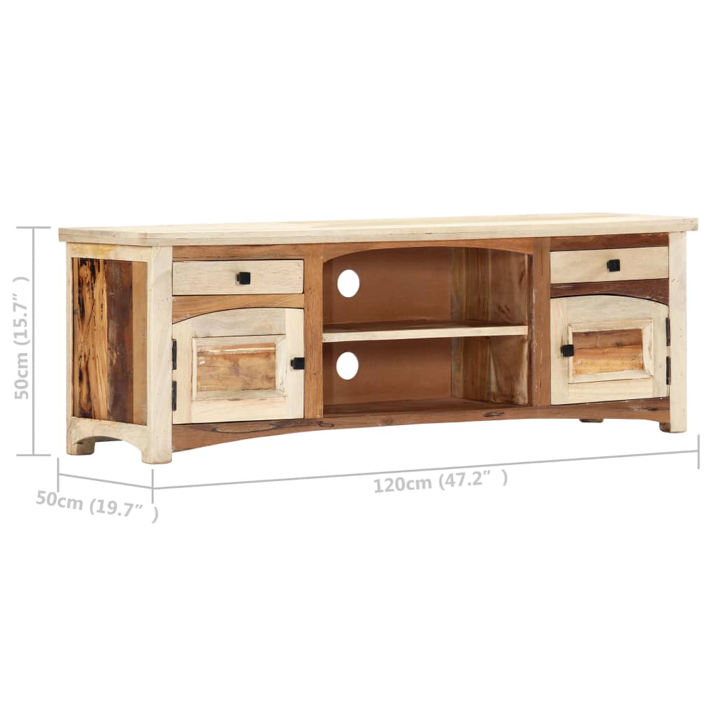 TV Lowboard Buche Weiß
